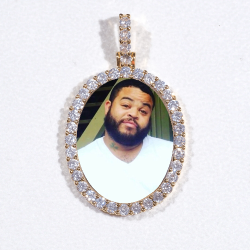 3D Oval Custom Picture Pendant