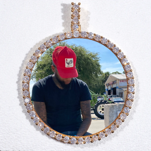 LARGE 3D CIRCLE CUSTOM PICTURE PENDANT