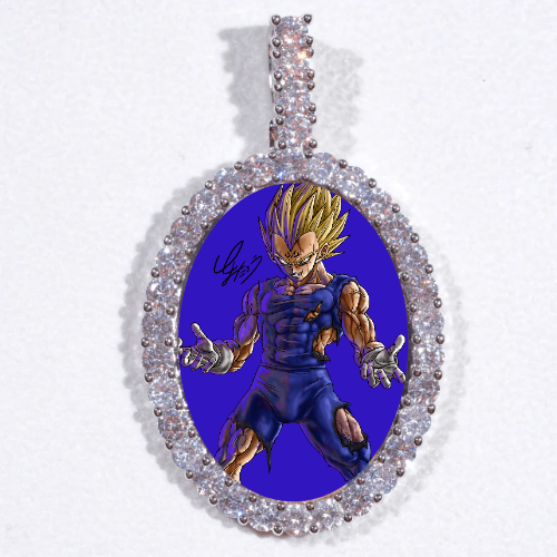 Large 3D Oval Custom Picture Pendant