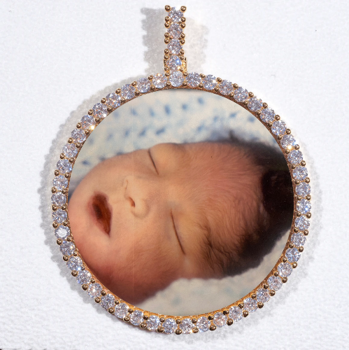 LARGE 3D CIRCLE CUSTOM PICTURE PENDANT