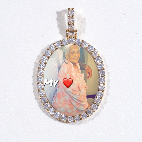 3D Oval Custom Picture Pendant
