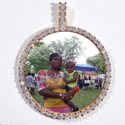 LARGE 3D CIRCLE CUSTOM PICTURE PENDANT