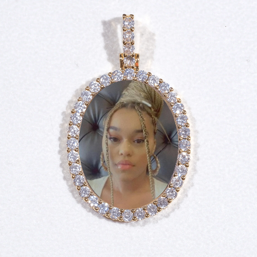 3D Oval Custom Picture Pendant
