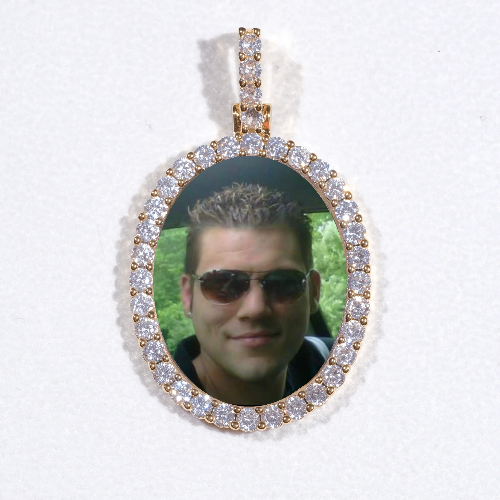 3D Oval Custom Picture Pendant