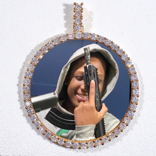 LARGE 3D CIRCLE CUSTOM PICTURE PENDANT