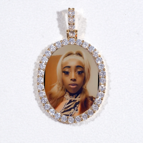 3D Oval Custom Picture Pendant