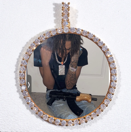 LARGE 3D CIRCLE CUSTOM PICTURE PENDANT