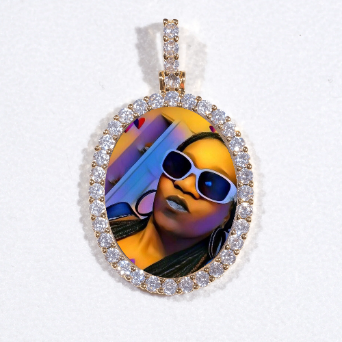 3D Oval Custom Picture Pendant