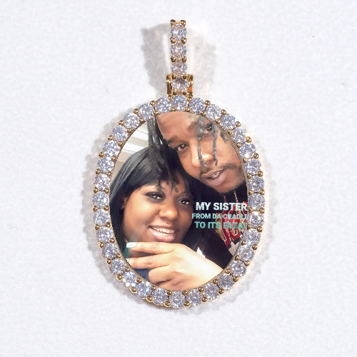 3D Oval Custom Picture Pendant