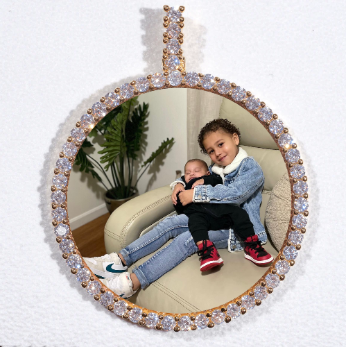 LARGE 3D CIRCLE CUSTOM PICTURE PENDANT