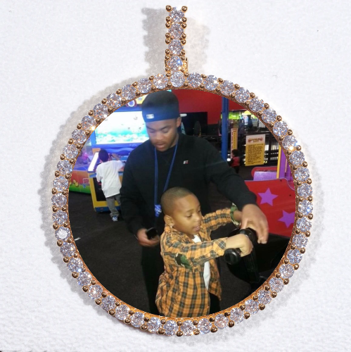 LARGE 3D CIRCLE CUSTOM PICTURE PENDANT
