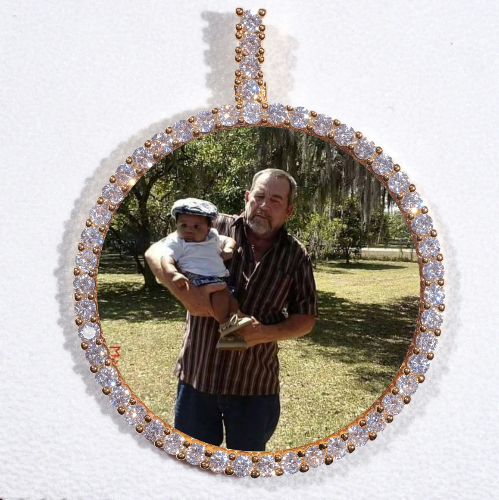 LARGE 3D CIRCLE CUSTOM PICTURE PENDANT