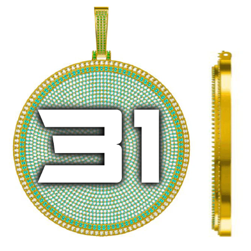 CUSTOM LETTER NECKLACE 3D BIG DISC