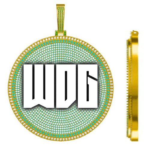 CUSTOM LETTER NECKLACE 3D BIG DISC