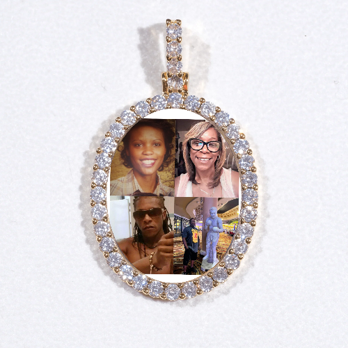 3D Oval Custom Picture Pendant