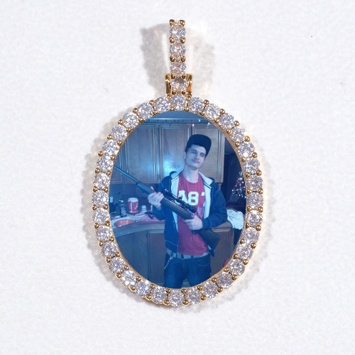 3D Oval Custom Picture Pendant