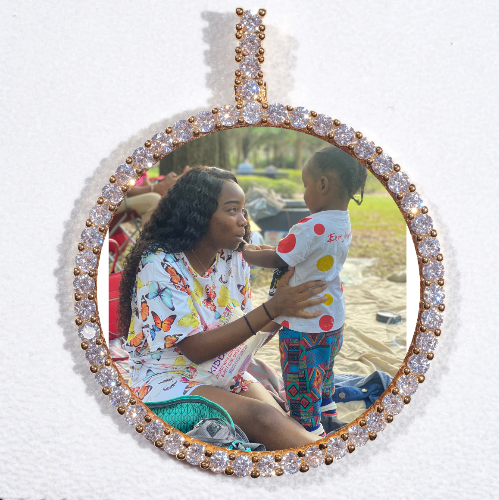 LARGE 3D CIRCLE CUSTOM PICTURE PENDANT