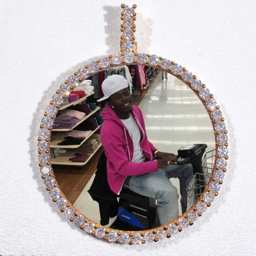 LARGE 3D CIRCLE CUSTOM PICTURE PENDANT