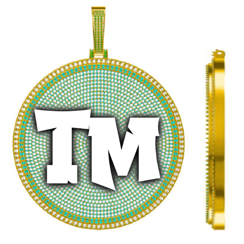 CUSTOM LETTER NECKLACE 3D BIG DISC