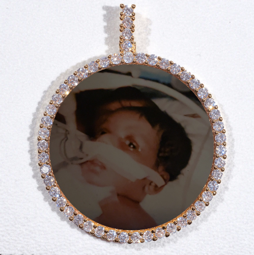 LARGE 3D CIRCLE CUSTOM PICTURE PENDANT