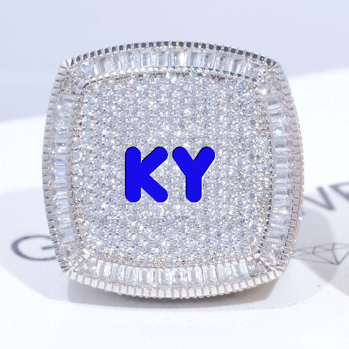 CUSTOM LETTER 3D ICED RING