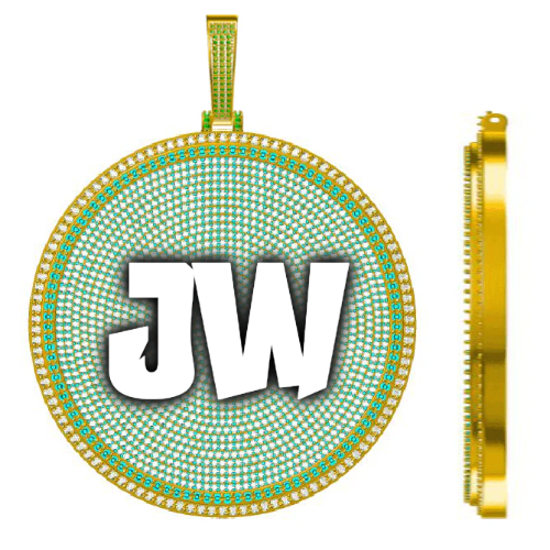 CUSTOM LETTER NECKLACE 3D BIG DISC