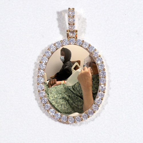 3D Oval Custom Picture Pendant