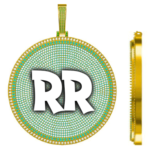 CUSTOM LETTER NECKLACE 3D BIG DISC