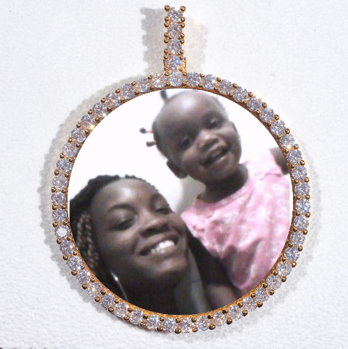 LARGE 3D CIRCLE CUSTOM PICTURE PENDANT