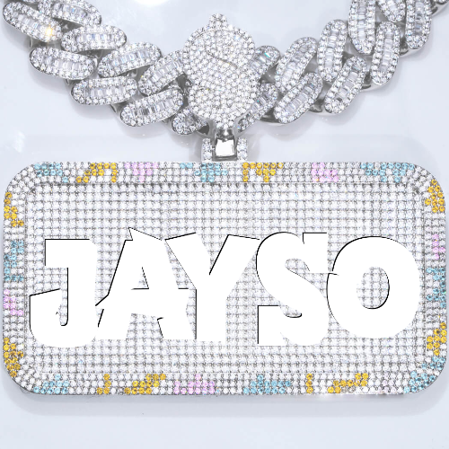 CUSTOM LETTER NECKLACE 3D COLORFUL SQUARE