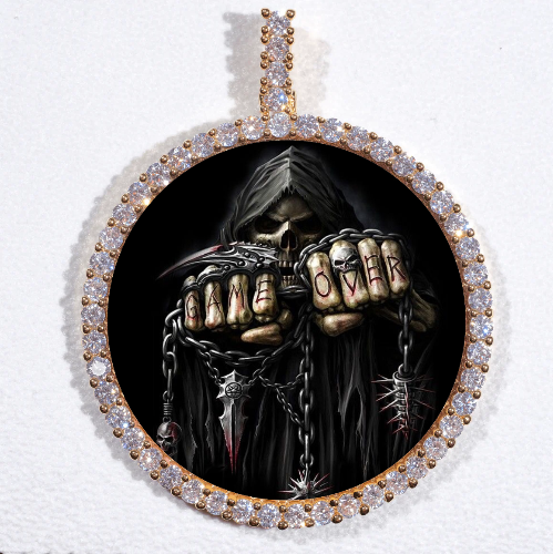 LARGE 3D CIRCLE CUSTOM PICTURE PENDANT