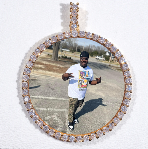 LARGE 3D CIRCLE CUSTOM PICTURE PENDANT