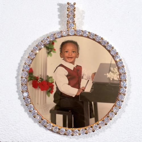 LARGE 3D CIRCLE CUSTOM PICTURE PENDANT