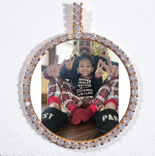 LARGE 3D CIRCLE CUSTOM PICTURE PENDANT