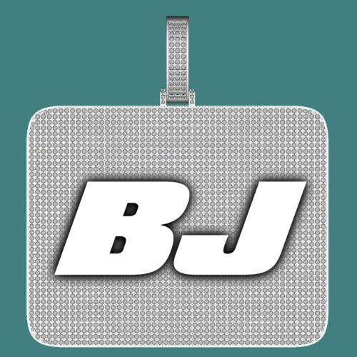 CUSTOM LETTER NECKLACE 3D BIG SQUARE