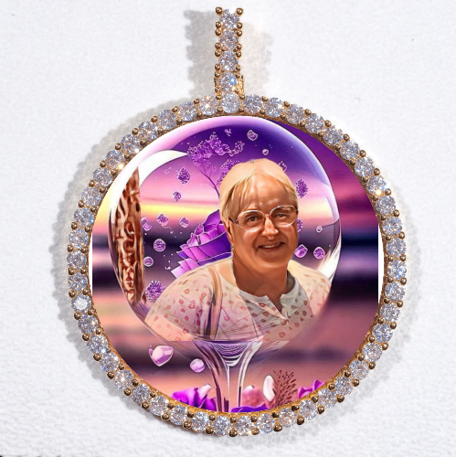 LARGE 3D CIRCLE CUSTOM PICTURE PENDANT