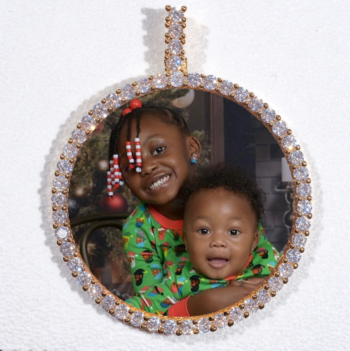 LARGE 3D CIRCLE CUSTOM PICTURE PENDANT