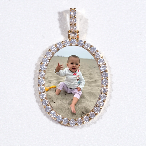 3D Oval Custom Picture Pendant