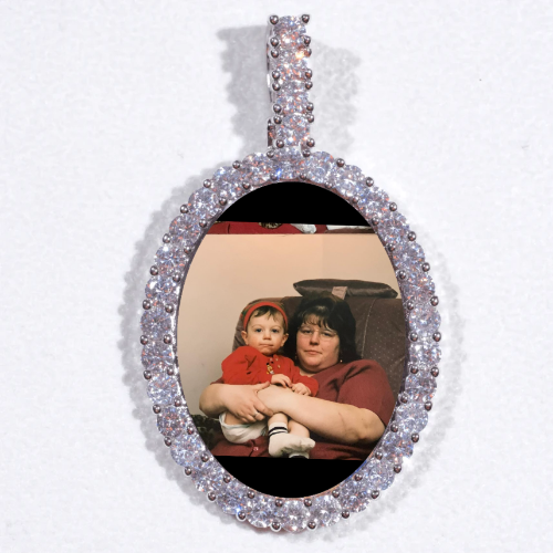 Large 3D Oval Custom Picture Pendant