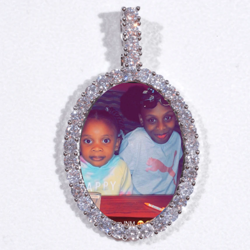 Large 3D Oval Custom Picture Pendant