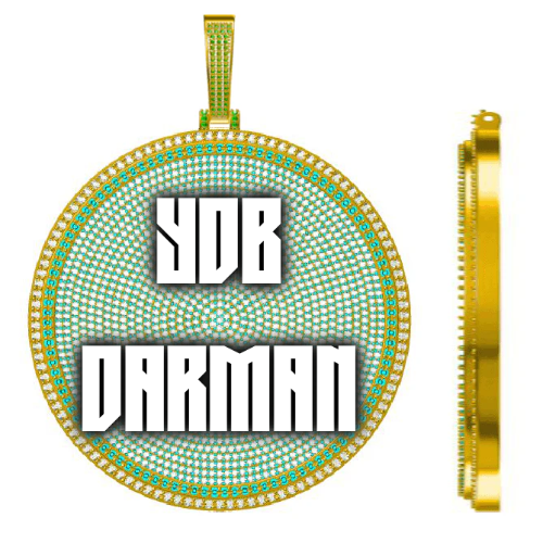CUSTOM LETTER NECKLACE 3D BIG DISC