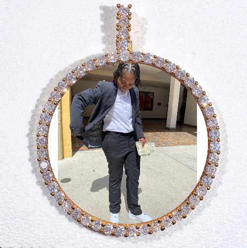 LARGE 3D CIRCLE CUSTOM PICTURE PENDANT