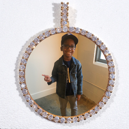 LARGE 3D CIRCLE CUSTOM PICTURE PENDANT