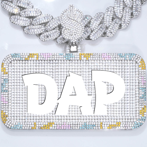 CUSTOM LETTER NECKLACE 3D COLORFUL SQUARE