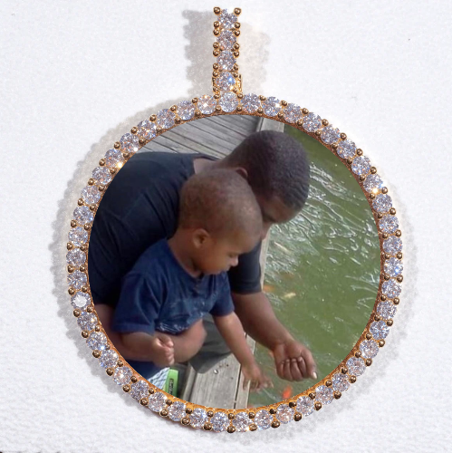 LARGE 3D CIRCLE CUSTOM PICTURE PENDANT