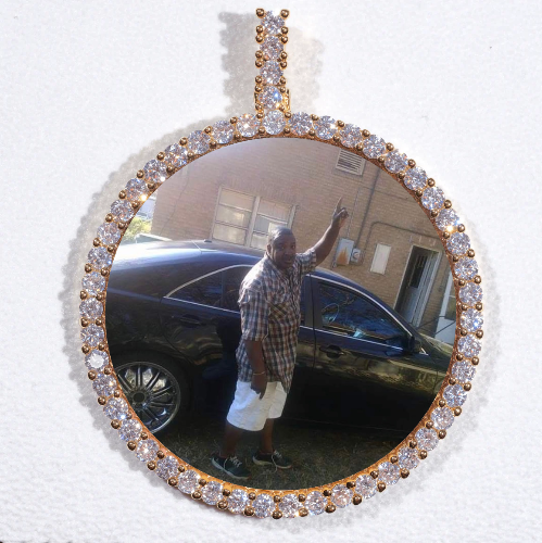LARGE 3D CIRCLE CUSTOM PICTURE PENDANT