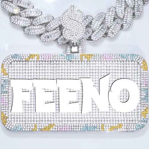 CUSTOM LETTER NECKLACE 3D COLORFUL SQUARE