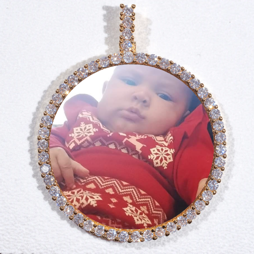 LARGE 3D CIRCLE CUSTOM PICTURE PENDANT