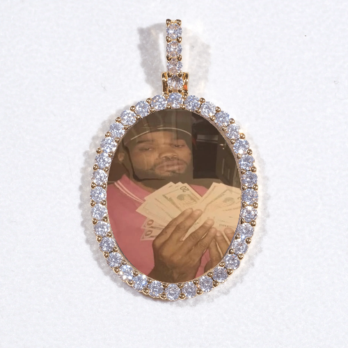 3D Oval Custom Picture Pendant