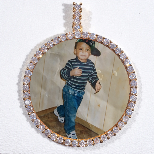 LARGE 3D CIRCLE CUSTOM PICTURE PENDANT